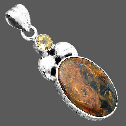 Natural Pietersite Namibia & Citrine Pendant P-1683 SDP156903
