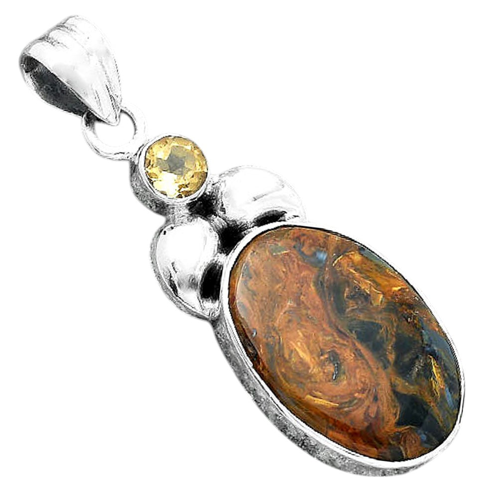 Natural Pietersite Namibia & Citrine Pendant P-1683 SDP156903