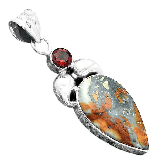 Maligano Jasper - Indonesia & Garnet Pendant P-1683 SDP156905