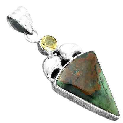 Natural Chrome Chalcedony & Citrine Pendant P-1683 SDP156909
