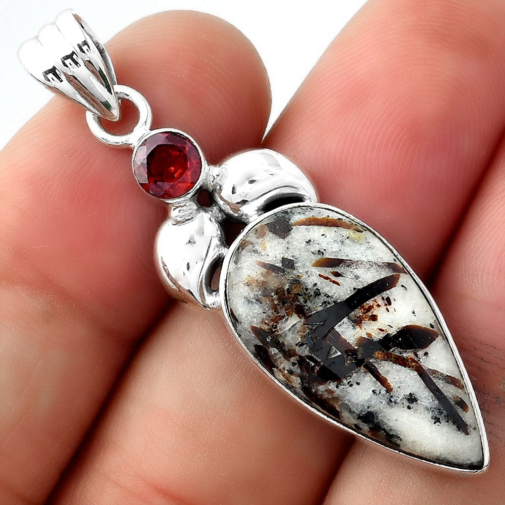 Natural Astrophyllite Russia & Garnet Pendant P-1683 SDP156911