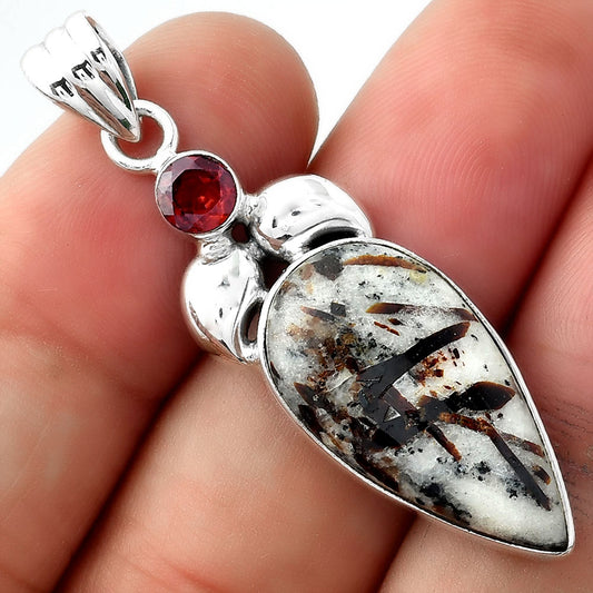 Natural Astrophyllite Russia & Garnet Pendant P-1683 SDP156911