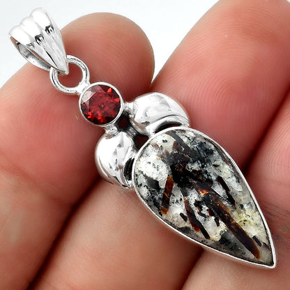 Natural Astrophyllite Russia & Garnet Pendant P-1683 SDP156914