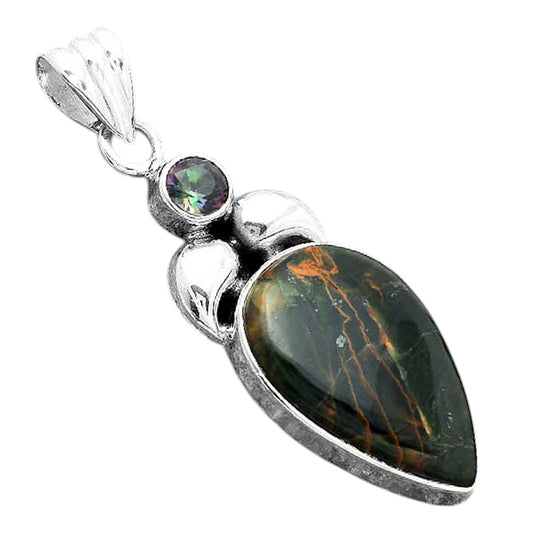 Turkish Rainforest Chrysocolla & Mystic Topaz Pendant P-1683 SDP156915