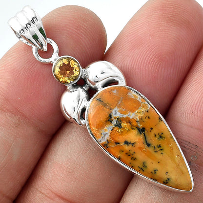 Amethyst Sage Agate Nevada & Citrine Pendant P-1683 SDP156916