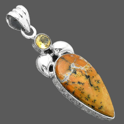 Amethyst Sage Agate Nevada & Citrine Pendant P-1683 SDP156916