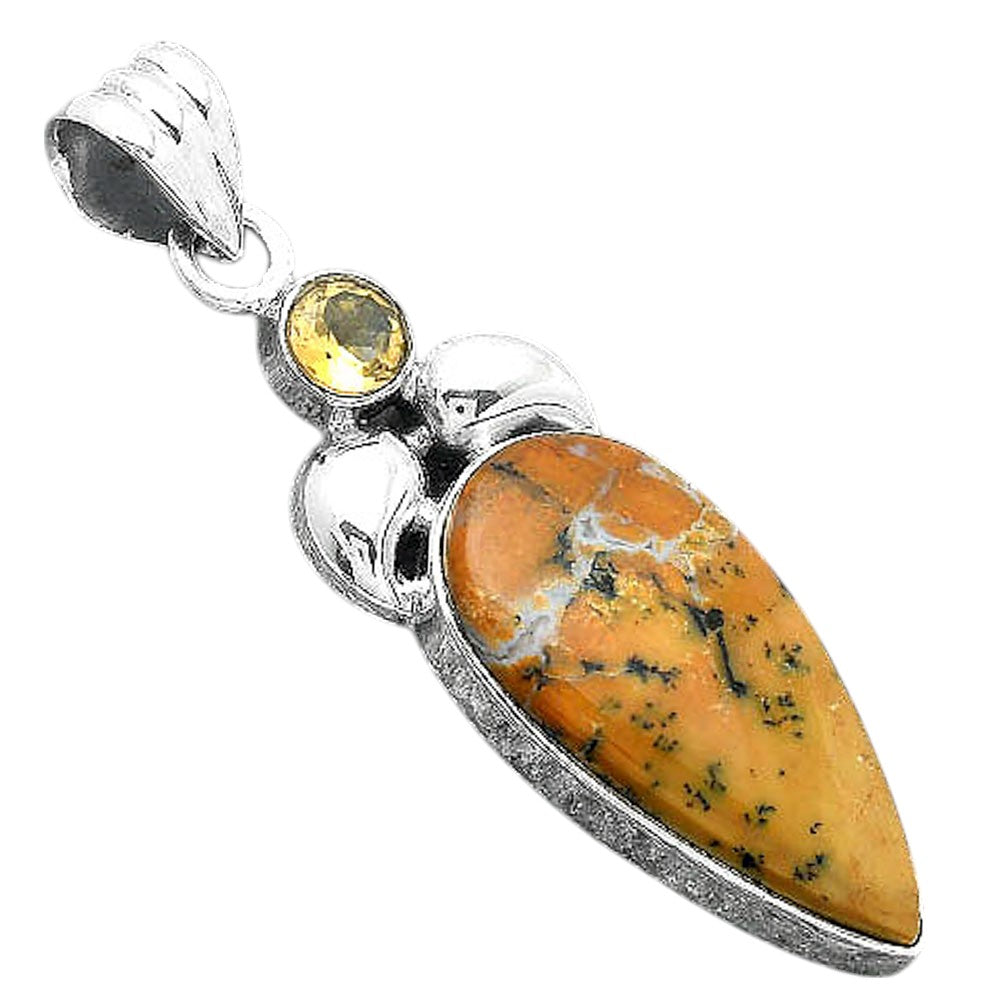 Amethyst Sage Agate Nevada & Citrine Pendant P-1683 SDP156916
