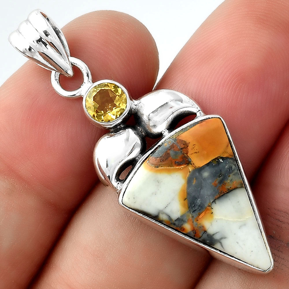 Maligano Jasper - Indonesia & Citrine Pendant P-1683 SDP156919