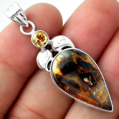 Natural Pietersite Namibia & Citrine Pendant P-1683 SDP156920