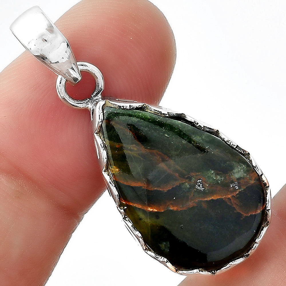 Natural Turkish Rainforest Chrysocolla Pendant P-1637 SDP156926