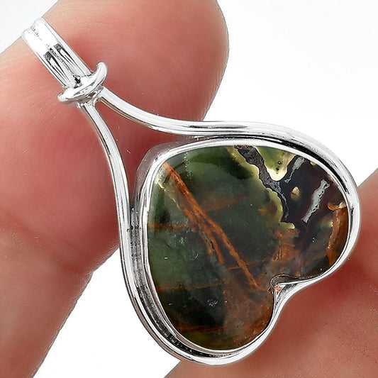 Heart Turkish Rainforest Chrysocolla Pendant P-1587 SDP156933