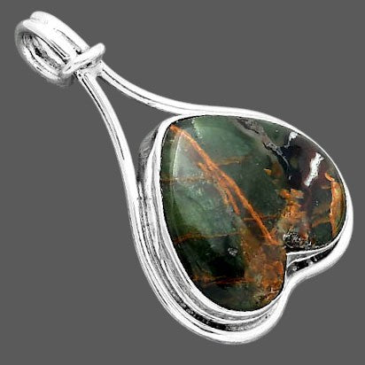 Heart Turkish Rainforest Chrysocolla Pendant P-1587 SDP156933