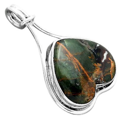 Heart Turkish Rainforest Chrysocolla Pendant P-1587 SDP156933
