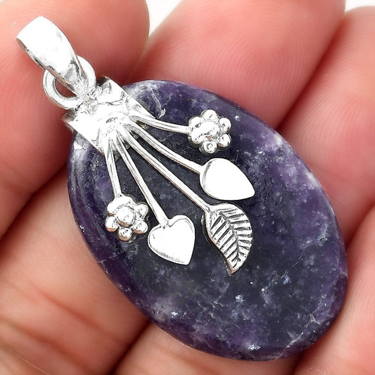 Natural Purple Lepidolite Pendant P-1647 SDP156935