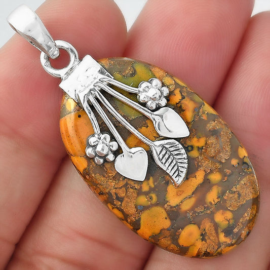Natural Bamboo Jasper Pendant P-1647 SDP156936
