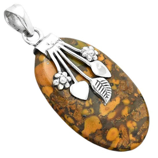 Natural Bamboo Jasper Pendant P-1647 SDP156936