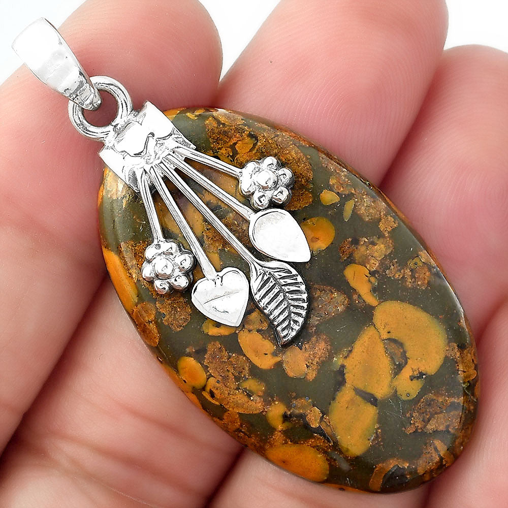 Natural Bamboo Jasper Pendant P-1647 SDP156939