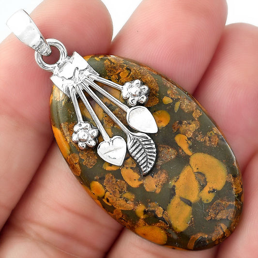 Natural Bamboo Jasper Pendant P-1647 SDP156939