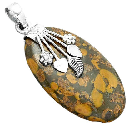 Natural Bamboo Jasper Pendant P-1647 SDP156939