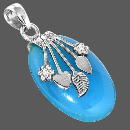 Natural Blue Chalcedony Pendant P-1647 SDP156943
