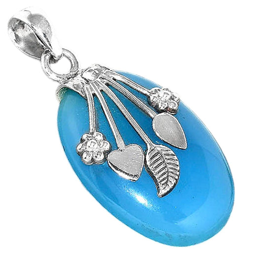 Natural Blue Chalcedony Pendant P-1647 SDP156943
