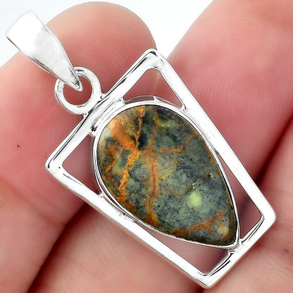 Natural Turkish Rainforest Chrysocolla Pendant P-1502 SDP156957