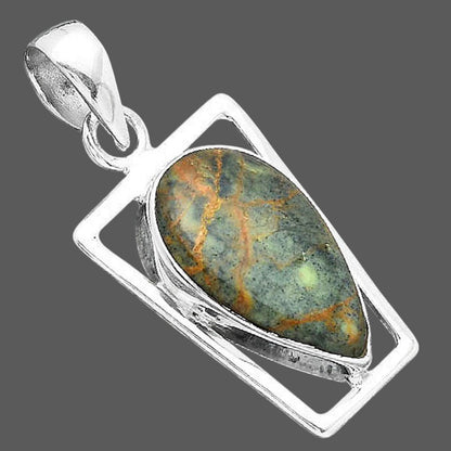 Natural Turkish Rainforest Chrysocolla Pendant P-1502 SDP156957