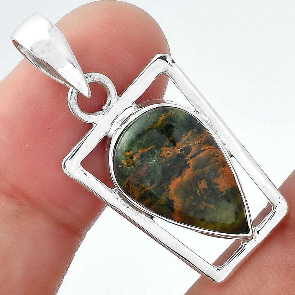 Natural Turkish Rainforest Chrysocolla Pendant P-1502 SDP156958