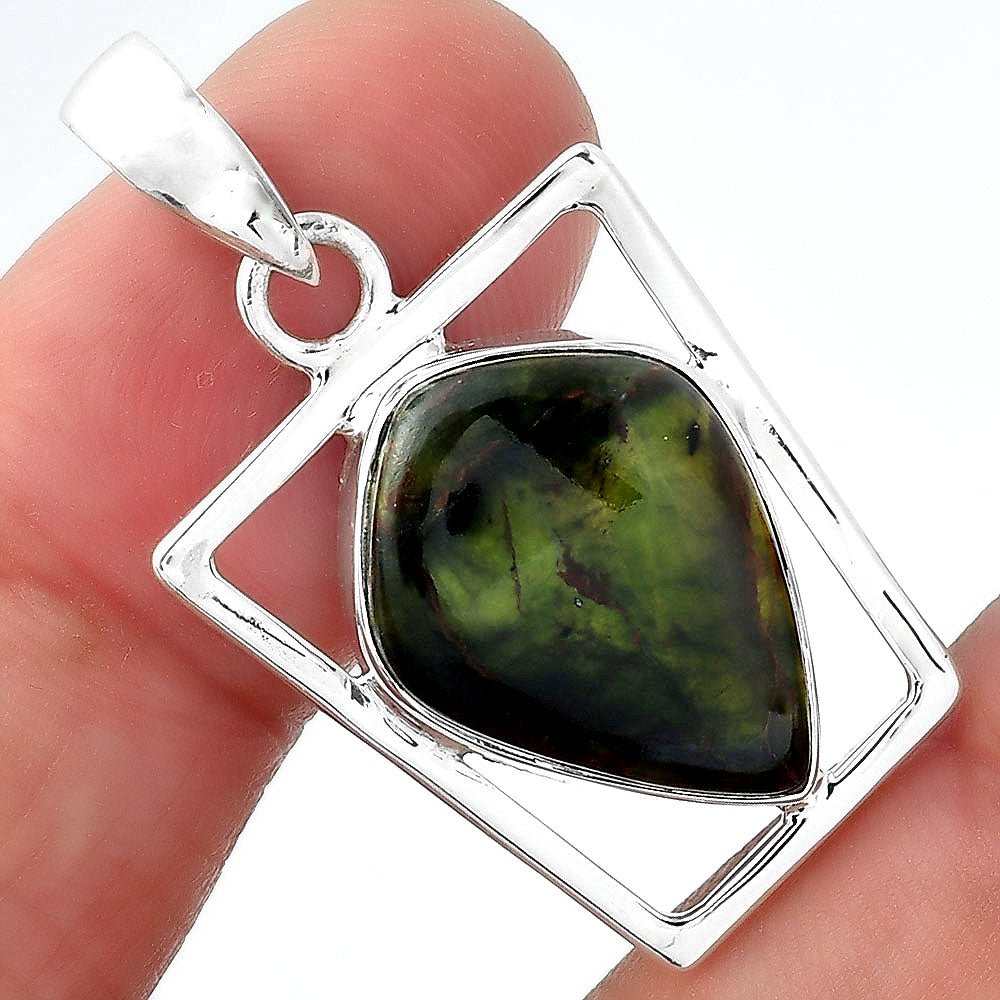 Natural Turkish Rainforest Chrysocolla Pendant P-1502 SDP156960