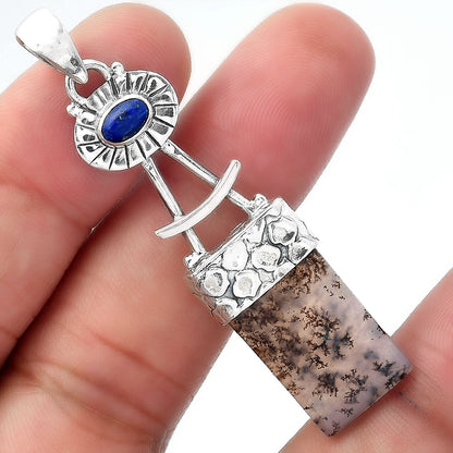 Amethyst Sage Agate - Nevada & Lapis Pendant P-1193 SDP156965