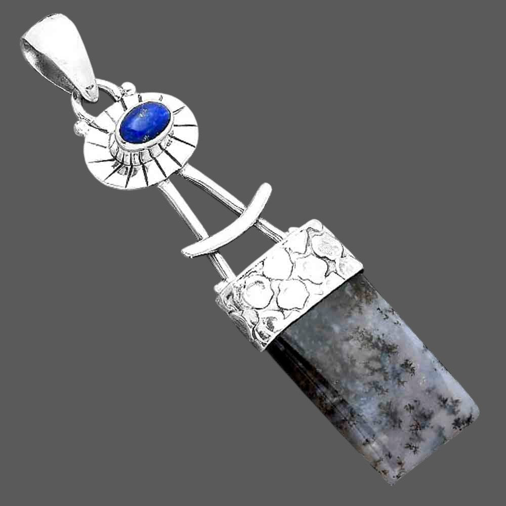 Amethyst Sage Agate - Nevada & Lapis Pendant P-1193 SDP156965