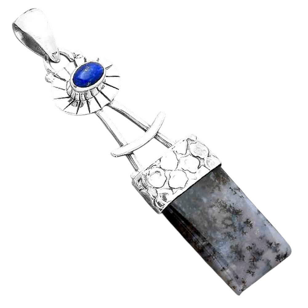 Amethyst Sage Agate - Nevada & Lapis Pendant P-1193 SDP156965