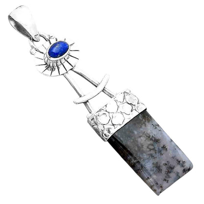 Amethyst Sage Agate - Nevada & Lapis Pendant P-1193 SDP156965
