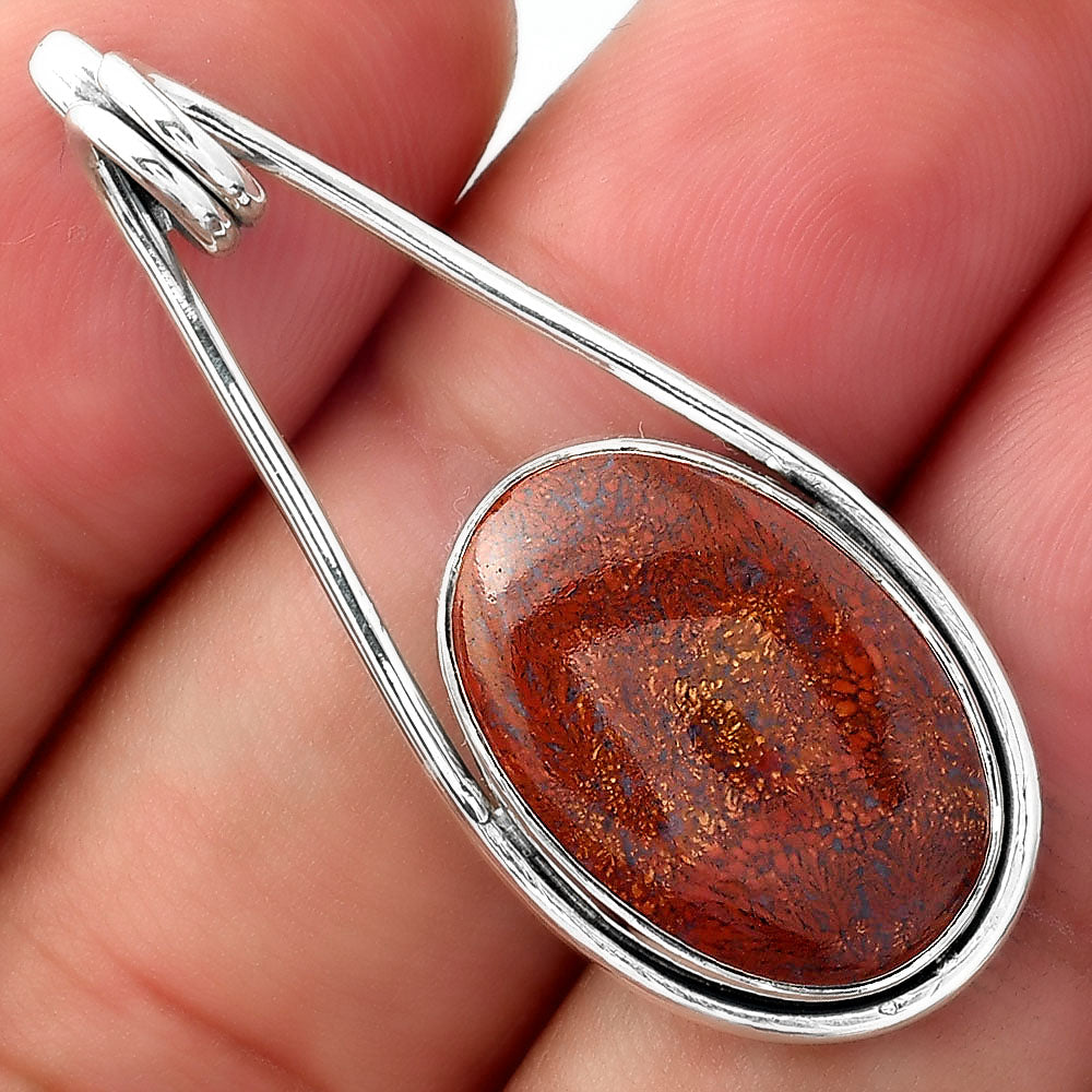 Natural Red Moss Agate Pendant P-1590 SDP156980