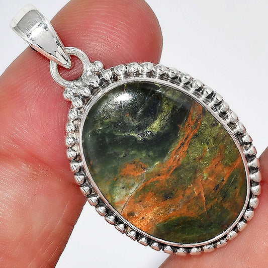 Natural Turkish Rainforest Chrysocolla Pendant P-1052 SDP157004