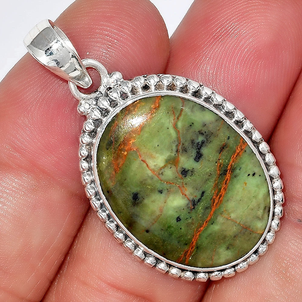 Natural Turkish Rainforest Chrysocolla Pendant P-1052 SDP157006