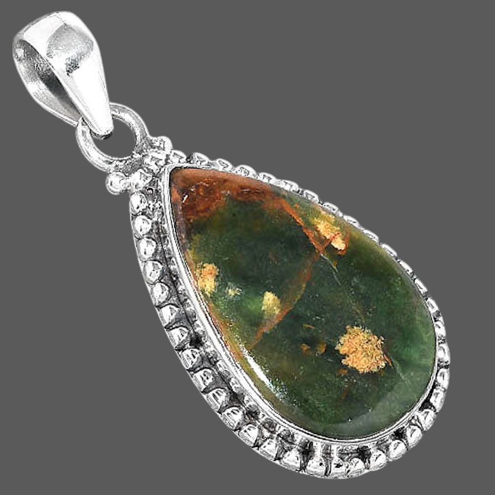 Natural Turkish Rainforest Chrysocolla Pendant P-1052 SDP157007