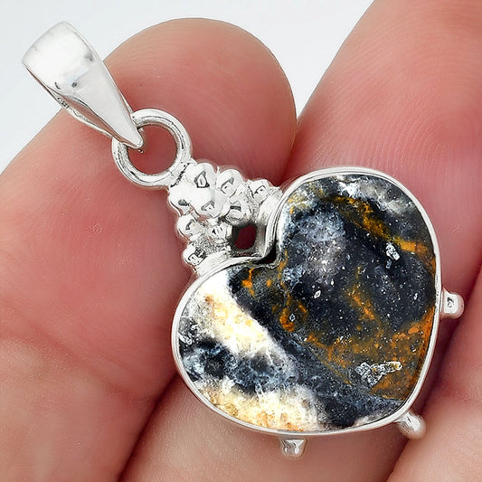Heart Natural Indian Blanket Jasper Pendant P-1357 SDP157011