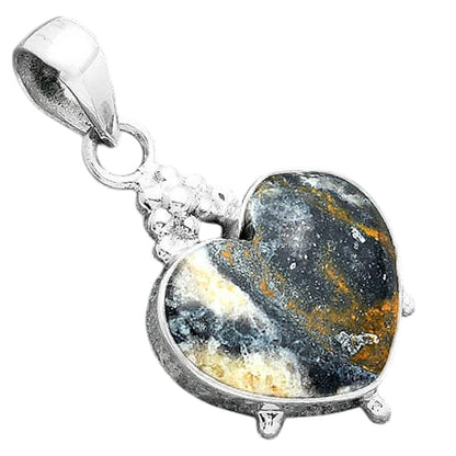 Heart Natural Indian Blanket Jasper Pendant P-1357 SDP157011