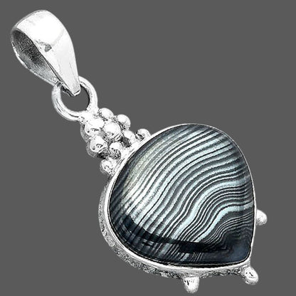 Crown Of Silver Psilomelane - Black Malachite Pendant P-1357 SDP157012