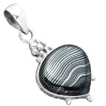 Crown Of Silver Psilomelane - Black Malachite Pendant P-1357 SDP157012