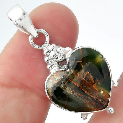 Heart Turkish Rainforest Chrysocolla Pendant P-1357 SDP157021