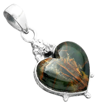 Heart Turkish Rainforest Chrysocolla Pendant P-1357 SDP157021
