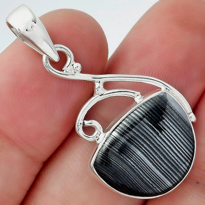 Crown Of Silver Psilomelane - Black Malachite Pendant P-1352 SDP157028