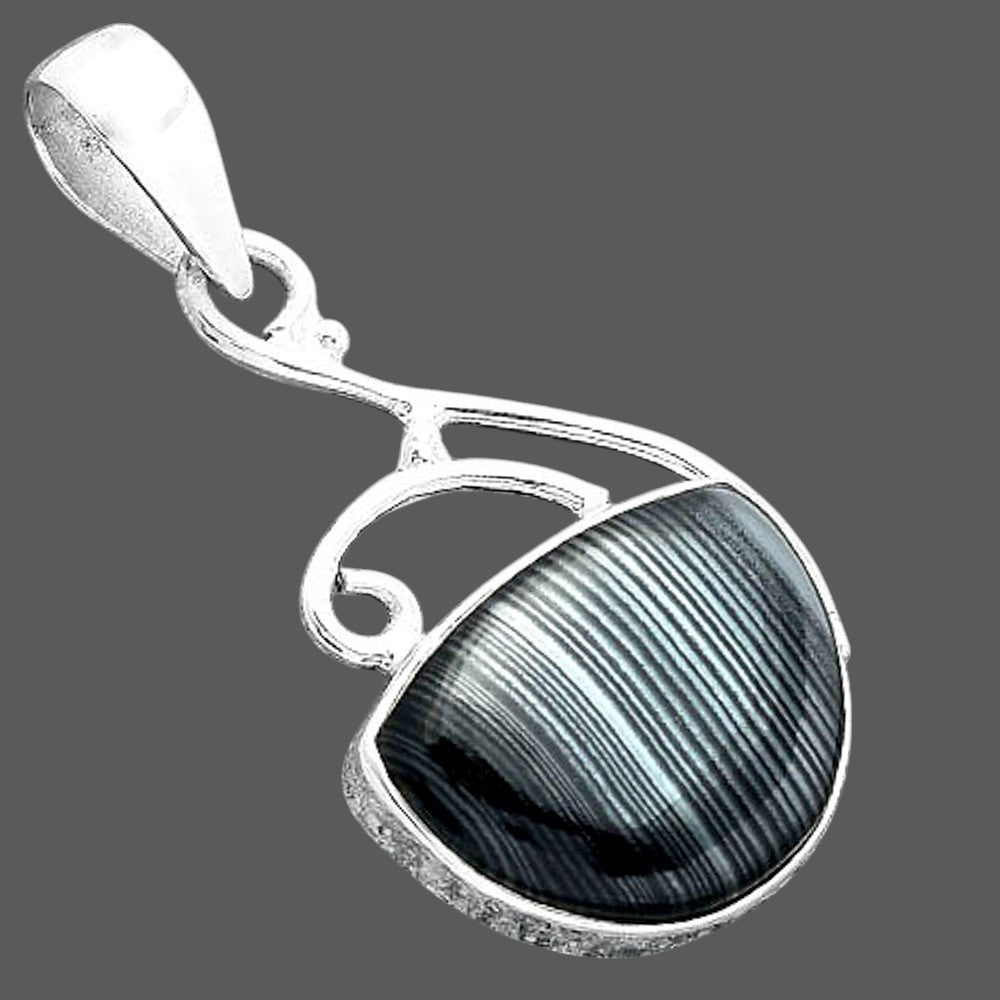 Crown Of Silver Psilomelane - Black Malachite Pendant P-1352 SDP157028