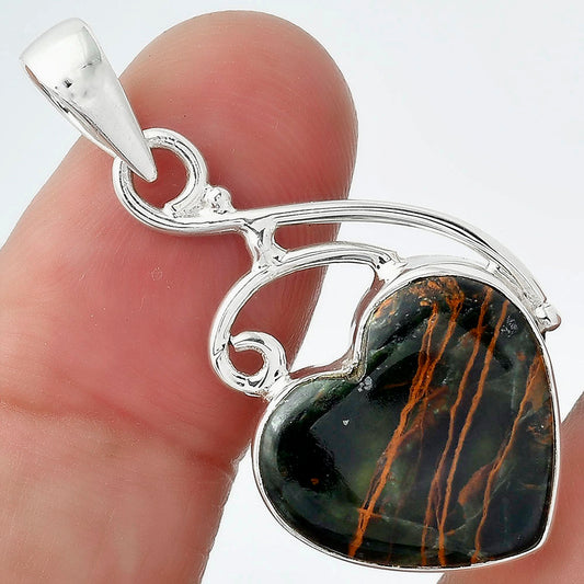 Heart Turkish Rainforest Chrysocolla Pendant P-1352 SDP157030