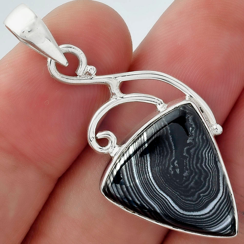 Crown Of Silver Psilomelane - Black Malachite Pendant P-1352 SDP157031