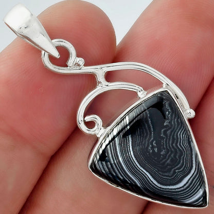 Crown Of Silver Psilomelane - Black Malachite Pendant P-1352 SDP157031