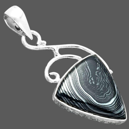 Crown Of Silver Psilomelane - Black Malachite Pendant P-1352 SDP157031