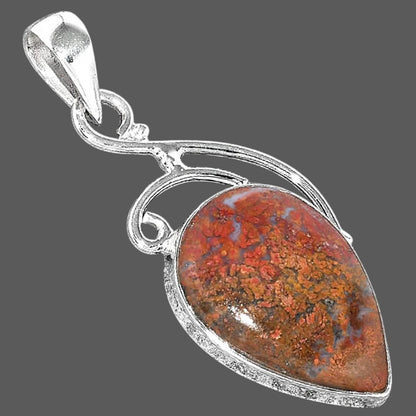 Natural Red Moss Agate Pendant P-1352 SDP157035